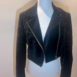 Embellished velvet jacket